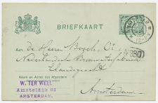 Grootrondstempel Amsterdam Nachtuur 12 - 2 V 1907 - vertrek