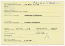 Verhuiskaart G. 37 Particulier bedrukt  Eindhoven 1972